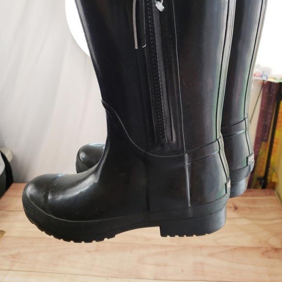 Sperry Boots Womens Size 7 Black Waterproof‎ Rubber Rain Tall Side Zip Outdoor - Picture 6 of 10